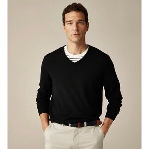 NWT J. Crew Merino Wool V-neck Sweater Black